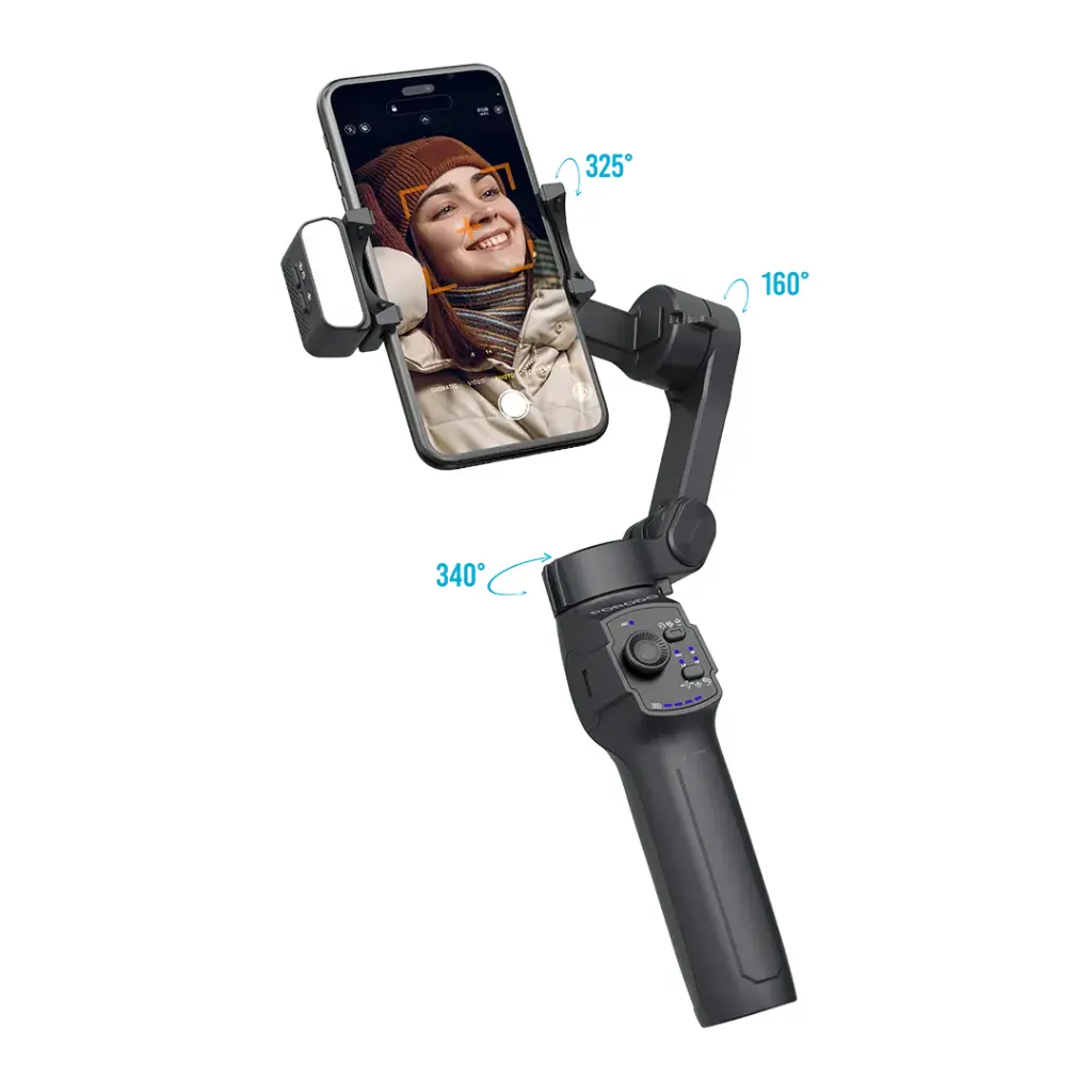 Porodo 3-Axis Gimbal Stabilizer Magnetic Fill Light 1 Porodo 3-Axis Gimbal Stabilizer Magnetic Fill Light