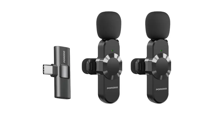 Porodo Audix Pro Lavalier Dual Microphone Type-C & Lightning 1 Porodo Audix Pro Lavalier Dual Microphone Type-C & Lightning