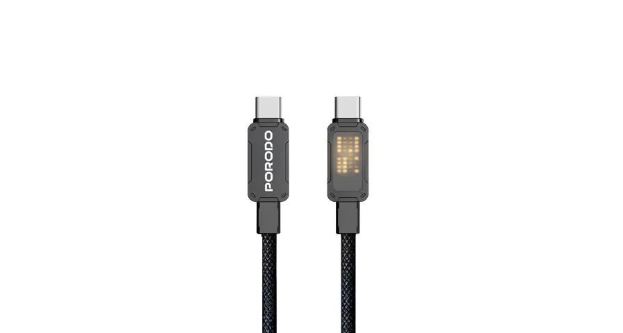 Porodo USB-C to USB-C/Lightning Braided Cable 1 Porodo USB-C to USB-C/Lightning Braided Cable