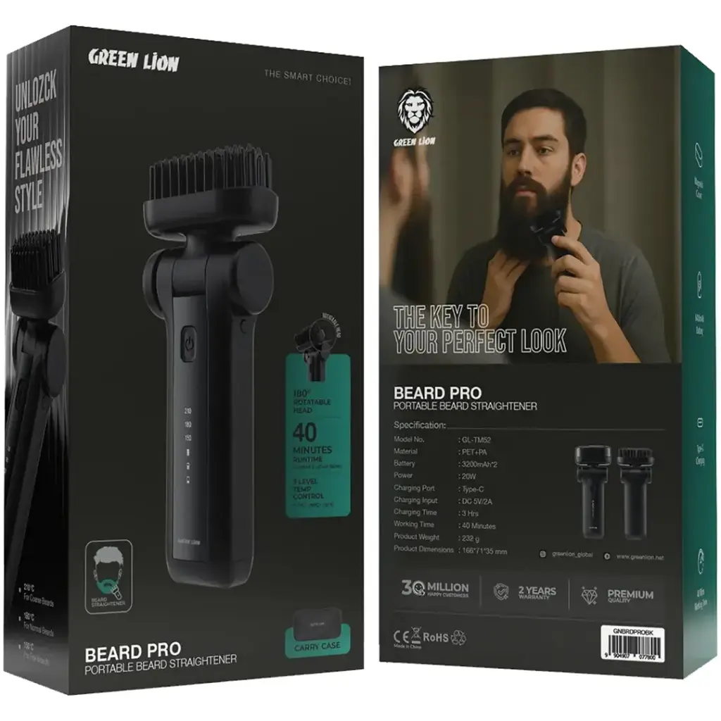 Green Lion Beard Pro Portable Beard Straightener 4 Green Lion Beard Pro Portable Beard Straightener - Image 4