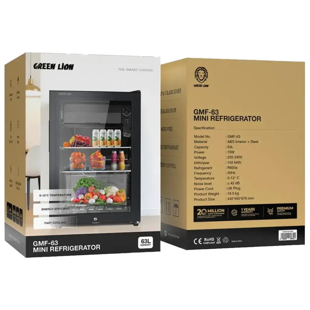 Green Lion GMF-63 Mini Refrigerator 63L 3 Green Lion GMF-63 Mini Refrigerator 63L - Image 3