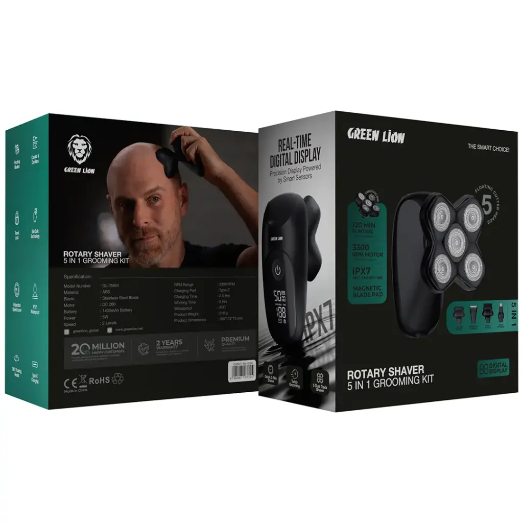 Green Lion Rotary Shaver 5-In-1 Grooming Kit 7 Green Lion Rotary Shaver 5-In-1 Grooming Kit - Image 7