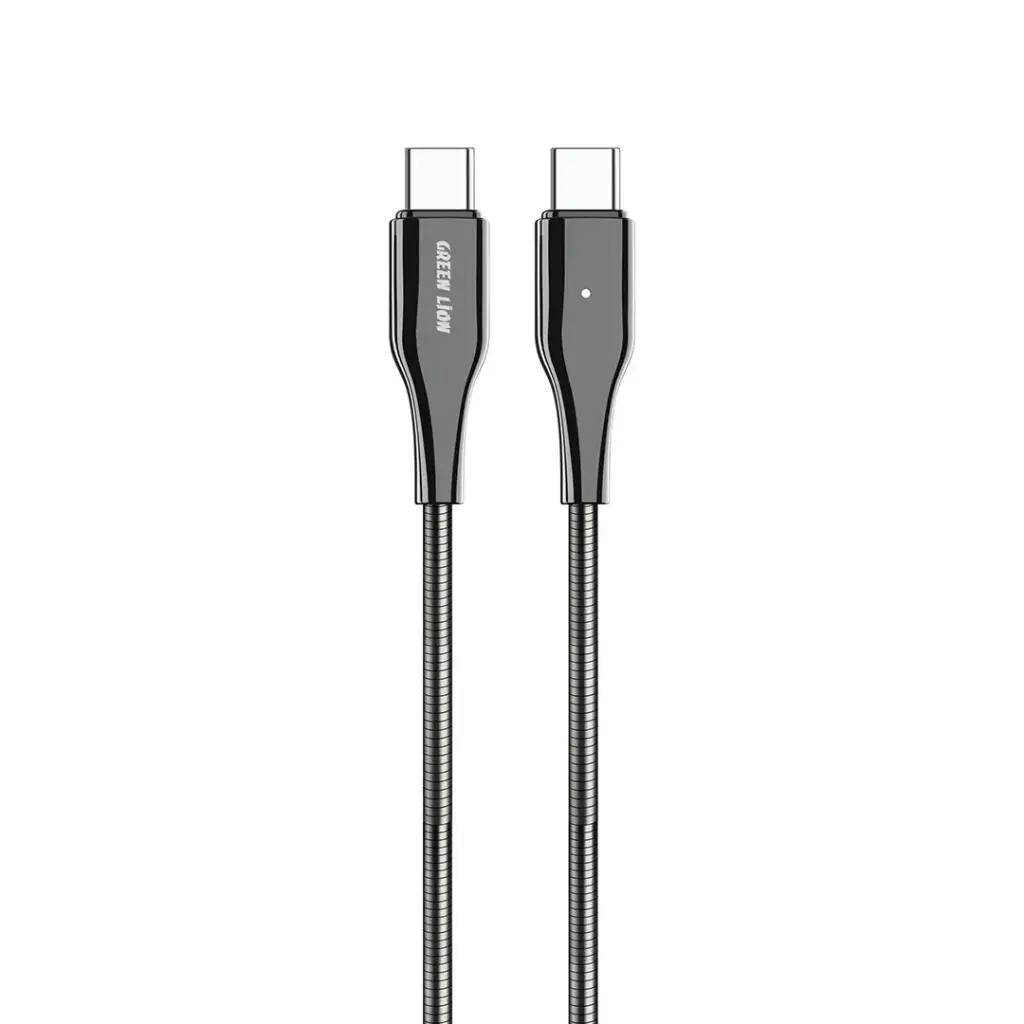 Green Lion USB-C To USB-C Metal Spring Hose Cable 2 Green Lion USB-C To USB-C Metal Spring Hose Cable - Image 2