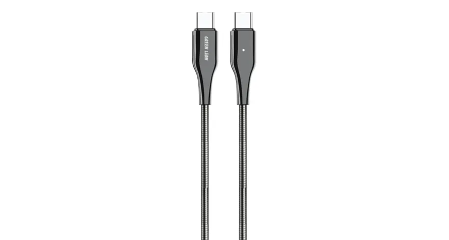 Green Lion USB-C To USB-C Metal Spring Hose Cable 1 Green Lion USB-C To USB-C Metal Spring Hose Cable
