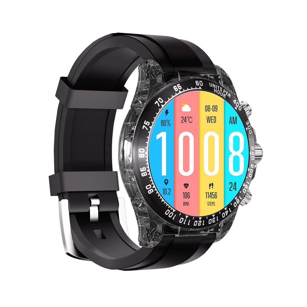Porodo RAYTONA Smart Watch With Silicone And Metal Strap - Black 4 Porodo RAYTONA Smart Watch With Silicone And Metal Strap - Black - Image 4