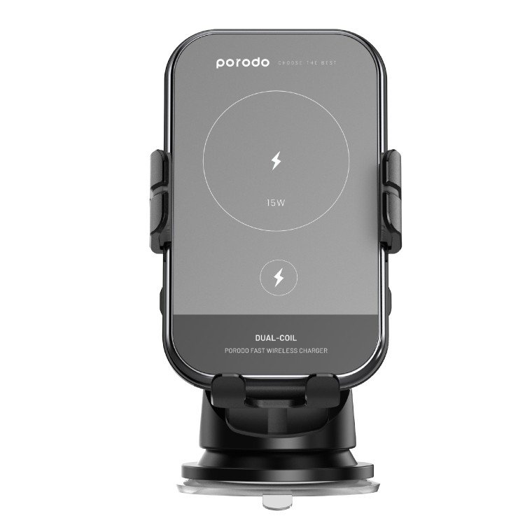 Porodo Phone Holder And Fast Wireless Car Charger (2 in 1) 4 Porodo Phone Holder And Fast Wireless Car Charger (2 in 1) - Image 4