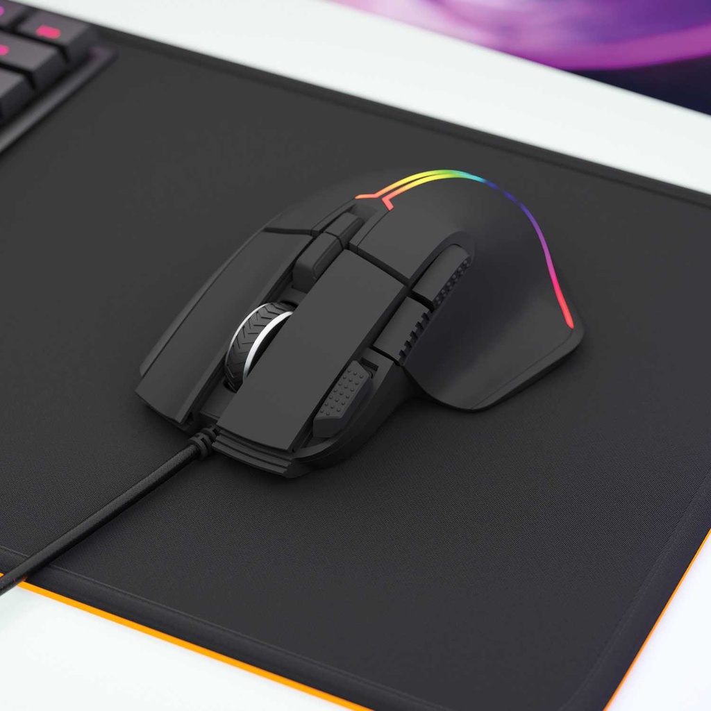 Porodo Gaming Mouse, 8D Wired with RGB Lighting Effects 4 Porodo Gaming Mouse, 8D Wired with RGB Lighting Effects - Image 4