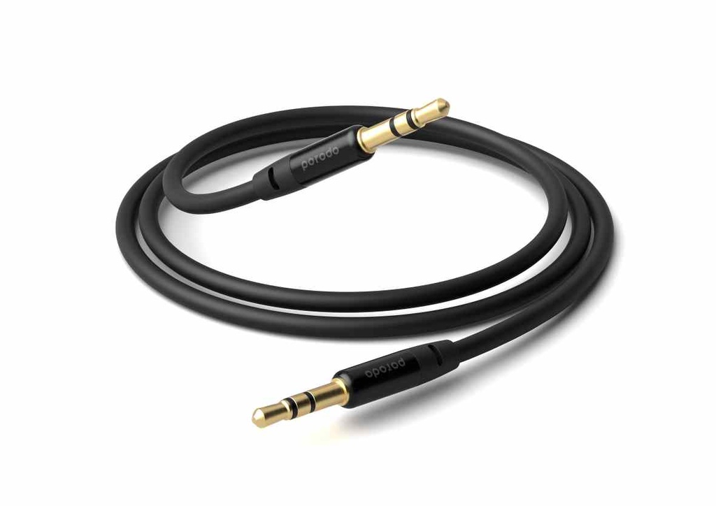 Porodo Blue PVC AUX Audio Cable 3.5mm 1M 2 Porodo Blue PVC AUX Audio Cable 3.5mm 1M - Image 2