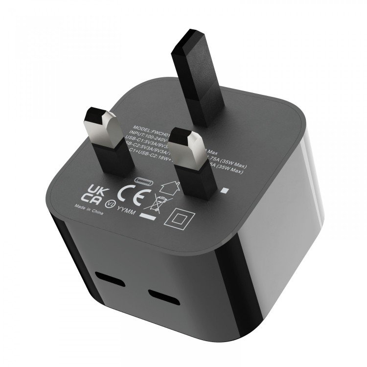 Porodo Super-Fast Dual USB-C Wall Charger PD 35W UK with Braided Type-C to Lightning Cable 1.2m 4 Porodo Super-Fast Dual USB-C Wall Charger PD 35W UK with Braided Type-C to Lightning Cable 1.2m - Image 4