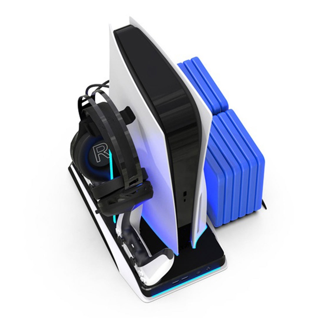 Porodo Gaming Multi-Function PS5 and Headphone Cooling and Charging Hub - Black/White 1 Porodo Gaming Multi-Function PS5 and Headphone Cooling and Charging Hub - Black/White
