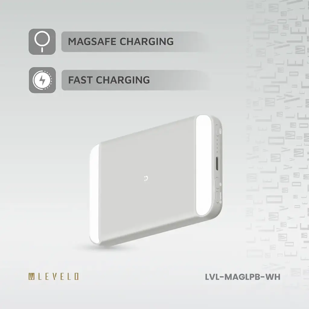 Levelo MagLight Portable Power Bank 8000mAh - White 7 Levelo MagLight Portable Power Bank 8000mAh - White - Image 7