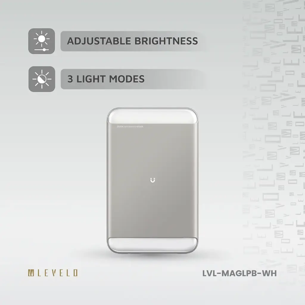 Levelo MagLight Portable Power Bank 8000mAh - White 3 Levelo MagLight Portable Power Bank 8000mAh - White - Image 3