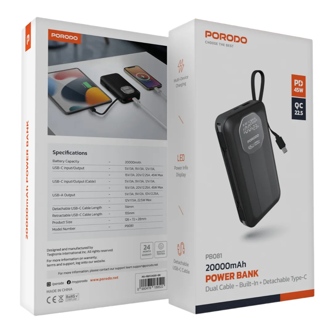 Porodo 20000mAh Power Bank 2 Porodo 20000mAh Power Bank - Image 2