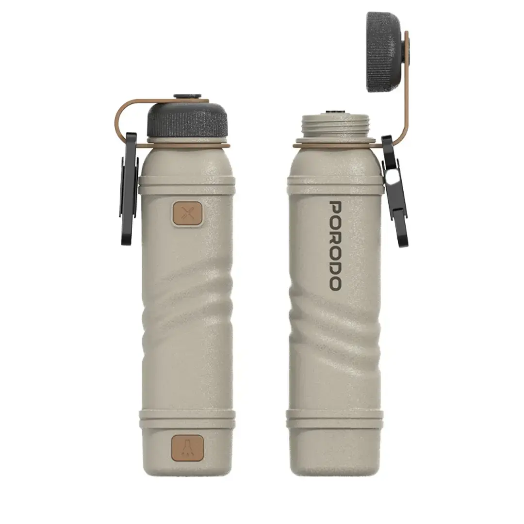 Porodo OneGear with 5000mAh Power Bank with Flashlight & Lighter - Khaki 2 Porodo OneGear with 5000mAh Power Bank with Flashlight & Lighter - Khaki - Image 2