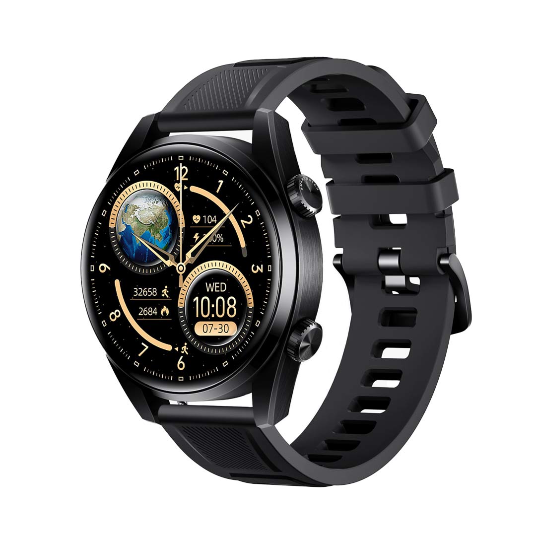 Porodo Nebula Smart Watch Black dial with Black Silicone Band 2 Porodo Nebula Smart Watch Black dial with Black Silicone Band - Image 2