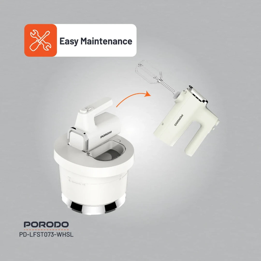Porodo Lifestyle Spill-Proof Dual Mode Mixer - White/Silver 3 Porodo Lifestyle Spill-Proof Dual Mode Mixer - White/Silver - Image 3