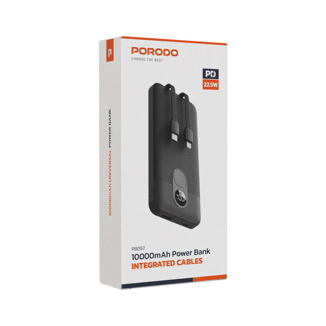Porodo 10000mAh Powerbank Integrated Cable 3 Porodo 10000mAh Powerbank Integrated Cable - Image 3