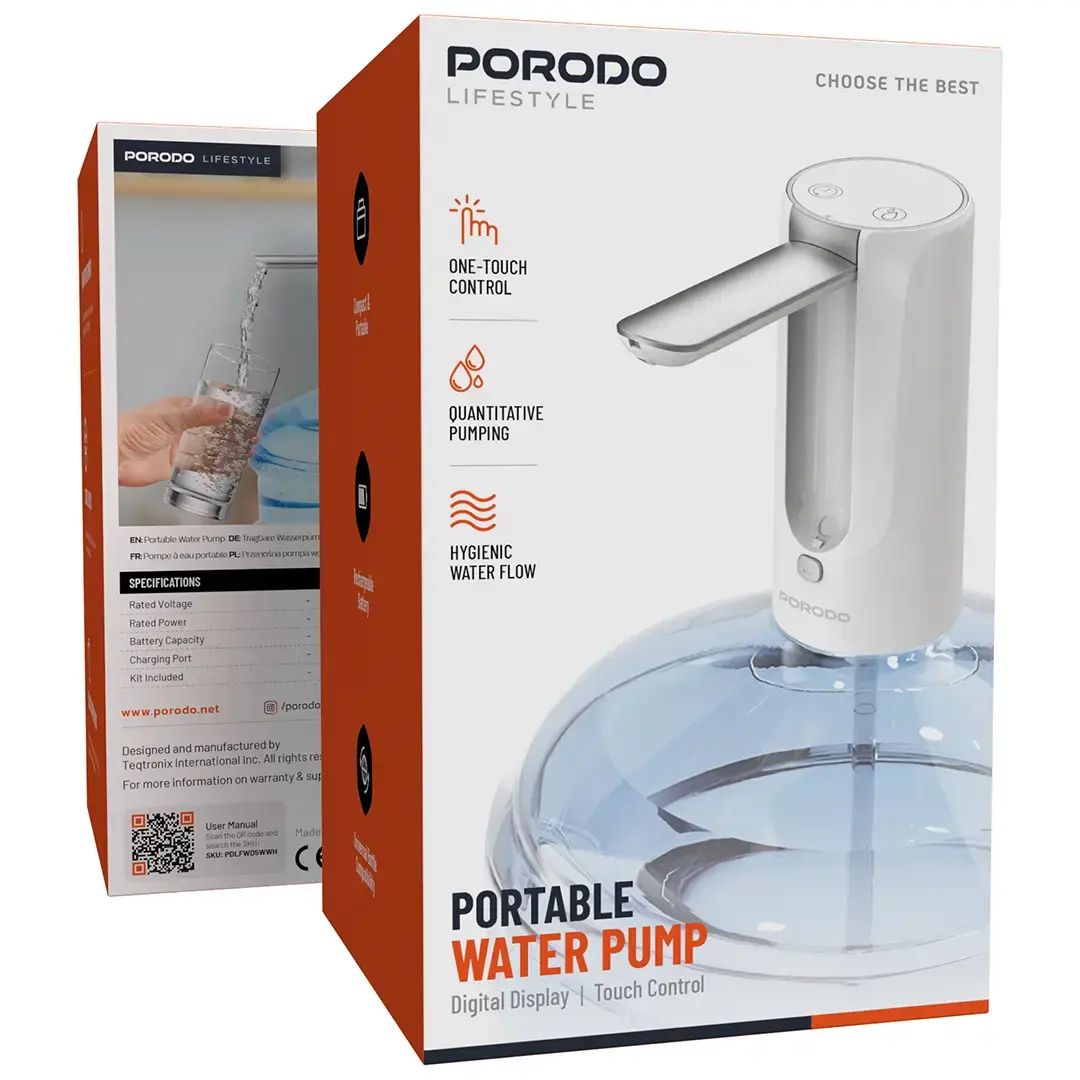 Porodo Lifestyle Portable Water Pump Digital Display And Touch Control 5 Porodo Lifestyle Portable Water Pump Digital Display And Touch Control - Image 5