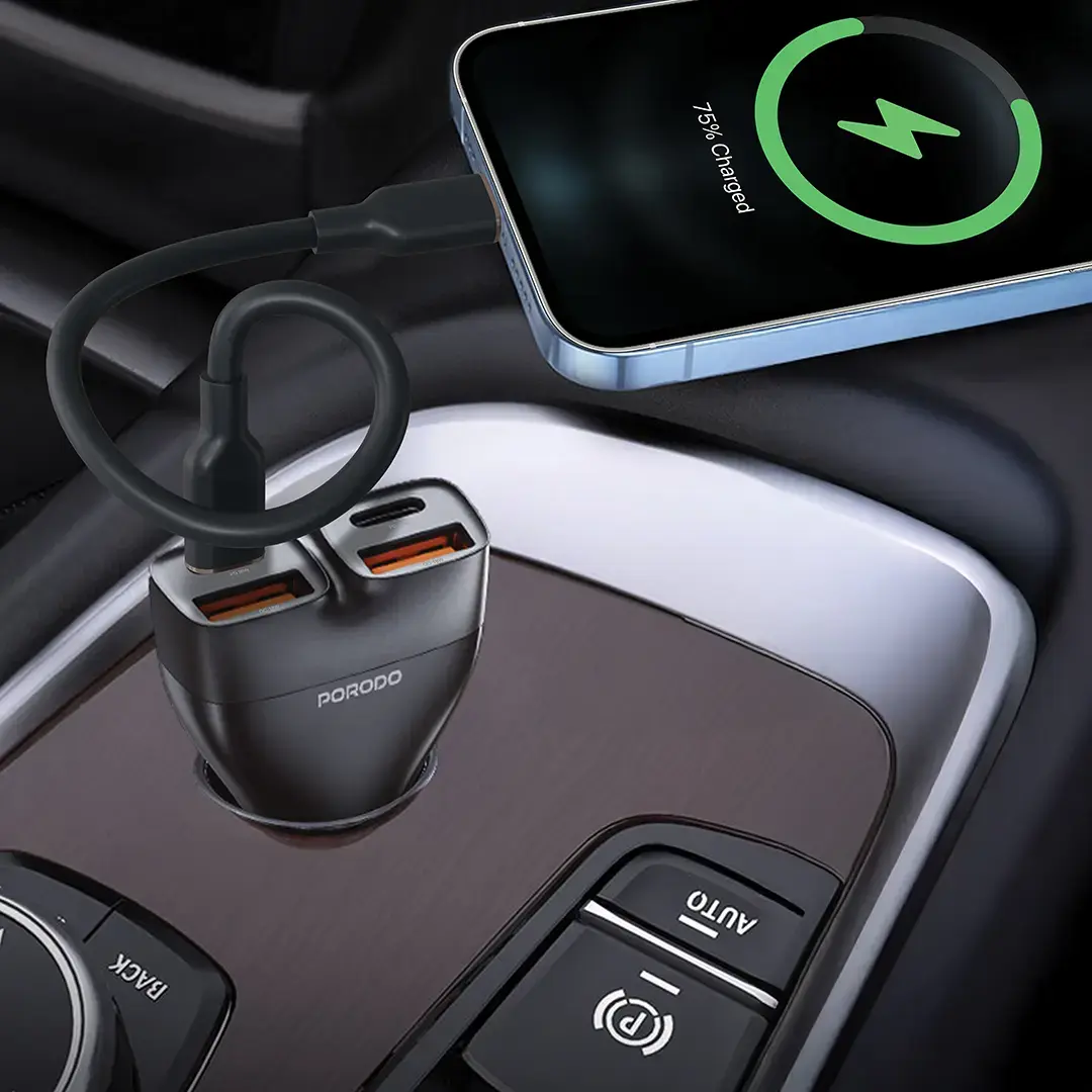 Porodo Dualpower 102W Car Charger 4 Porodo Dualpower 102W Car Charger - Image 4