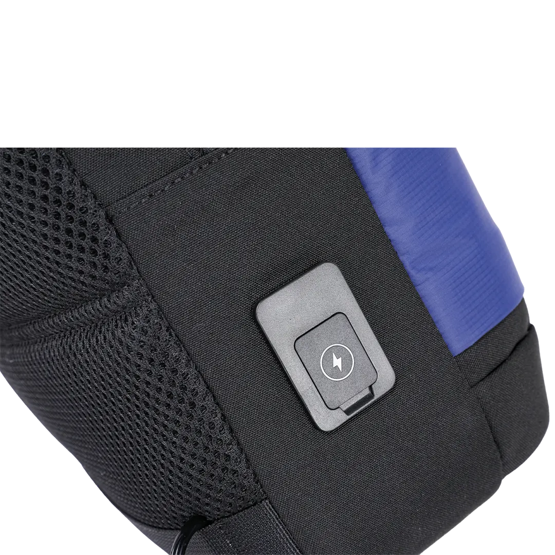 Porodo Lifestyle Cross Body Sling Bag with Fingerprint Lock - Black/Blue 5 Porodo Lifestyle Cross Body Sling Bag with Fingerprint Lock - Black/Blue - Image 5