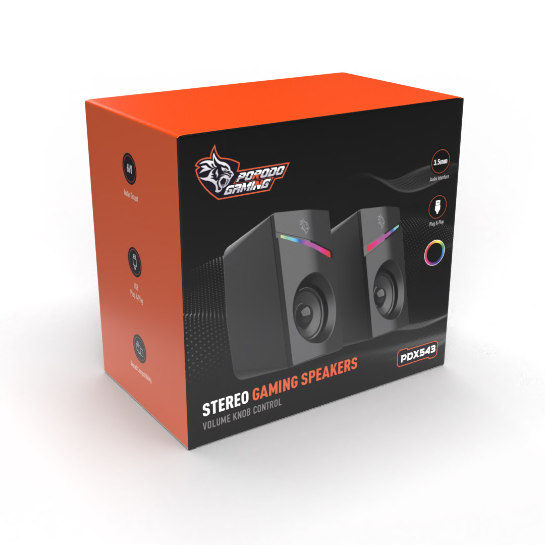 Porodo Gaming Stereo Speakers Volume Knob Control 3 Porodo Gaming Stereo Speakers Volume Knob Control - Image 3