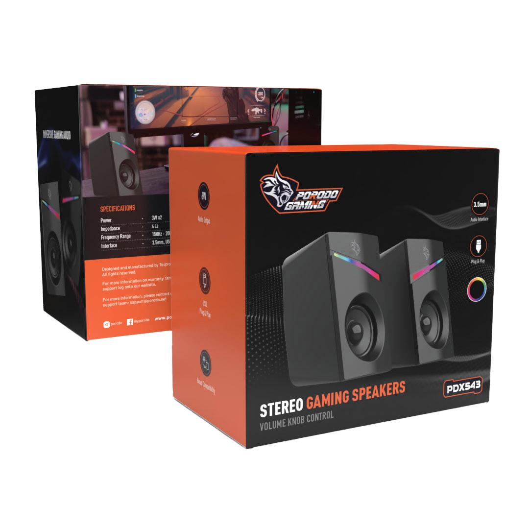 Porodo Gaming Stereo Speakers Volume Knob Control 4 Porodo Gaming Stereo Speakers Volume Knob Control - Image 4