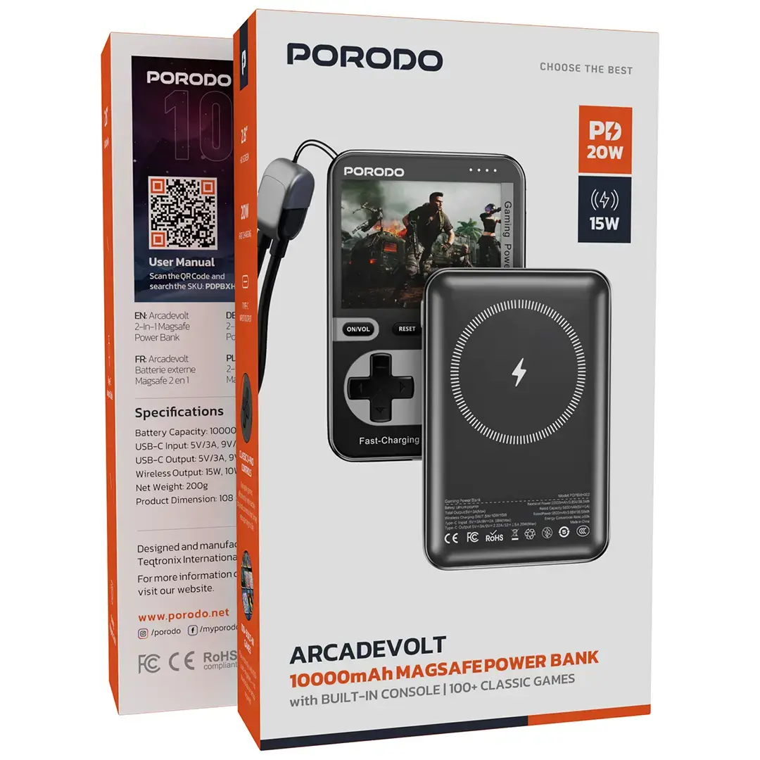 Porodo Arcadevolt 10000mAh MagSafe Power Bank 5 Porodo Arcadevolt 10000mAh MagSafe Power Bank - Image 5