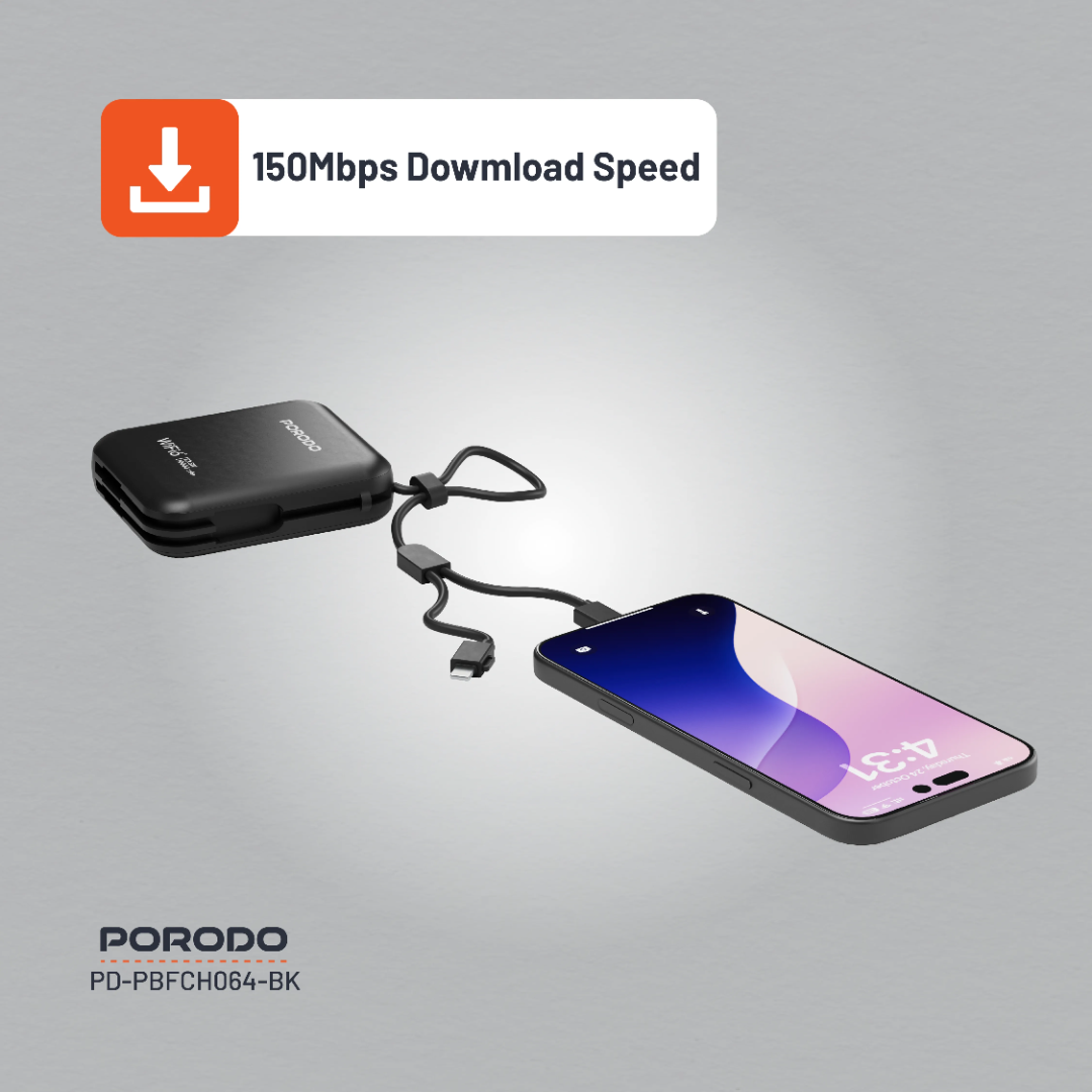 Porodo 4G LTE | WiFi 6 Pocket Router 6 Porodo 4G LTE | WiFi 6 Pocket Router - Image 6