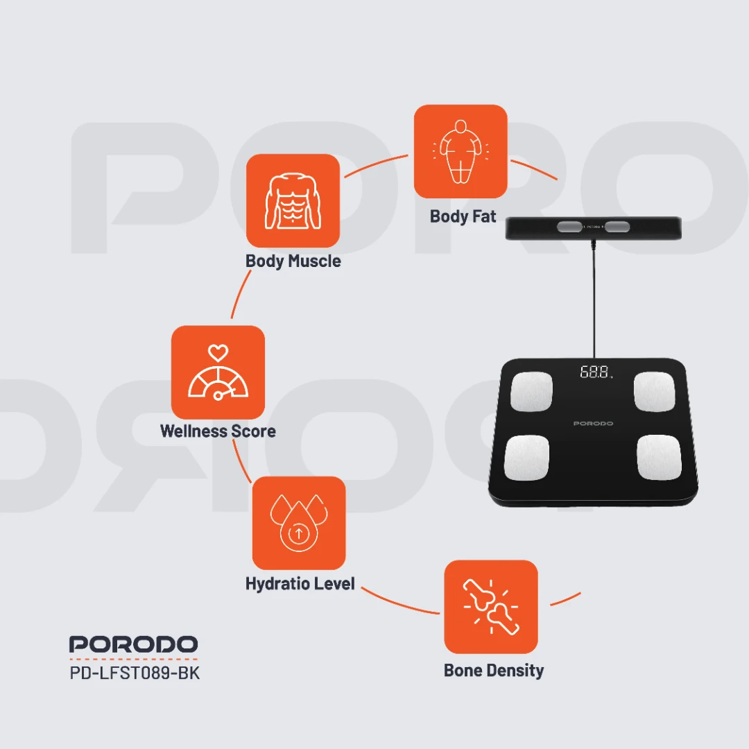 Porodo Lifestyle Precise Analysis Smart Scale 4 Porodo Lifestyle Precise Analysis Smart Scale - Image 4