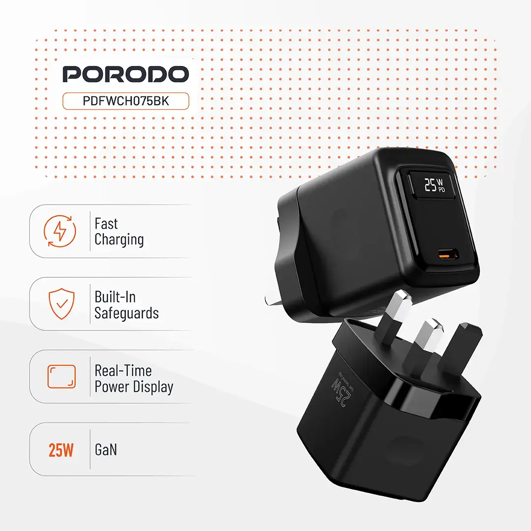 Porodo GaN 25W USB-C Wall Charger 3 Porodo GaN 25W USB-C Wall Charger - Image 3