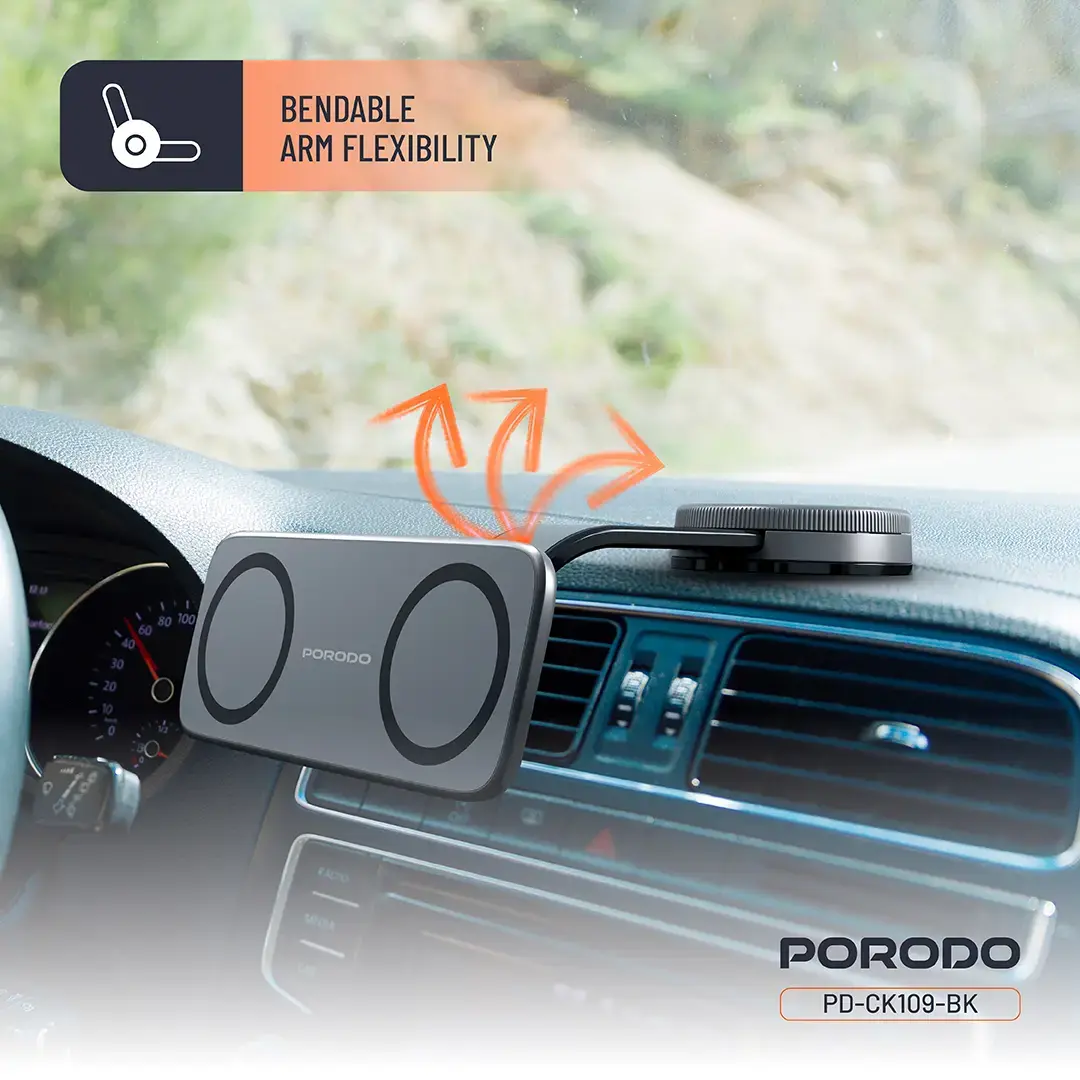 Porodo Vacuum & Adhesive Magnetic Car Mount 4 Porodo Vacuum & Adhesive Magnetic Car Mount - Image 4