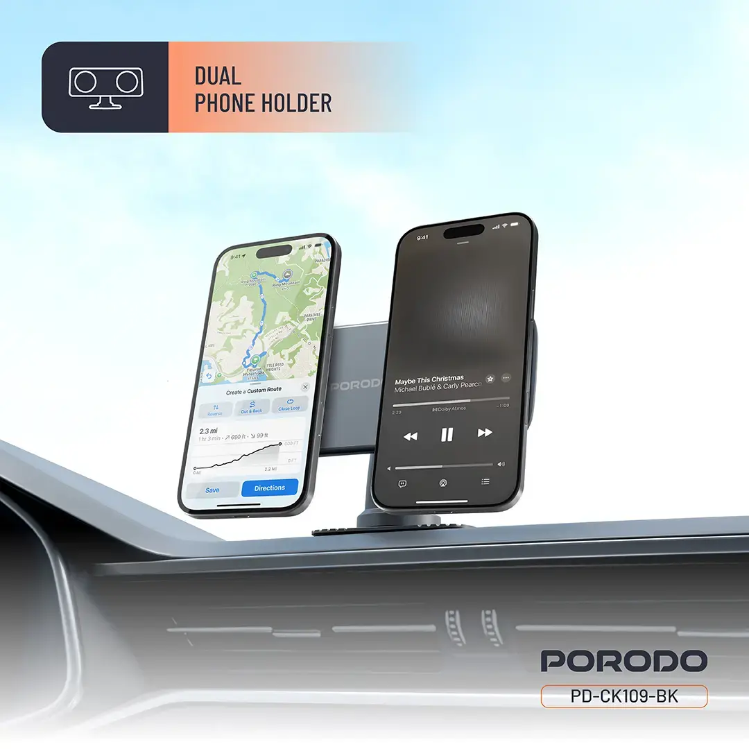 Porodo Vacuum & Adhesive Magnetic Car Mount 6 Porodo Vacuum & Adhesive Magnetic Car Mount - Image 6