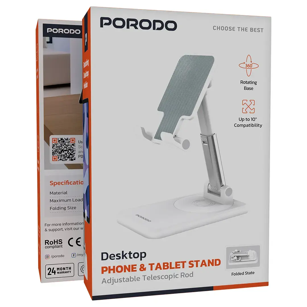Porodo Desktop Phone & Tablet Stand with Adjustable Telescopic Rod 5 Porodo Desktop Phone & Tablet Stand with Adjustable Telescopic Rod - Image 5