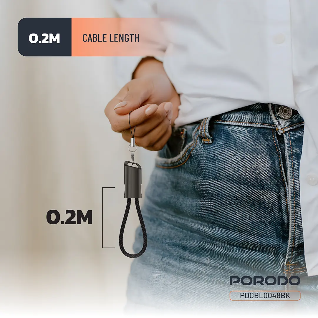Porodo Chargeloop Keychain Data Cable USB-C to Lightning 4 Porodo Chargeloop Keychain Data Cable USB-C to Lightning - Image 4