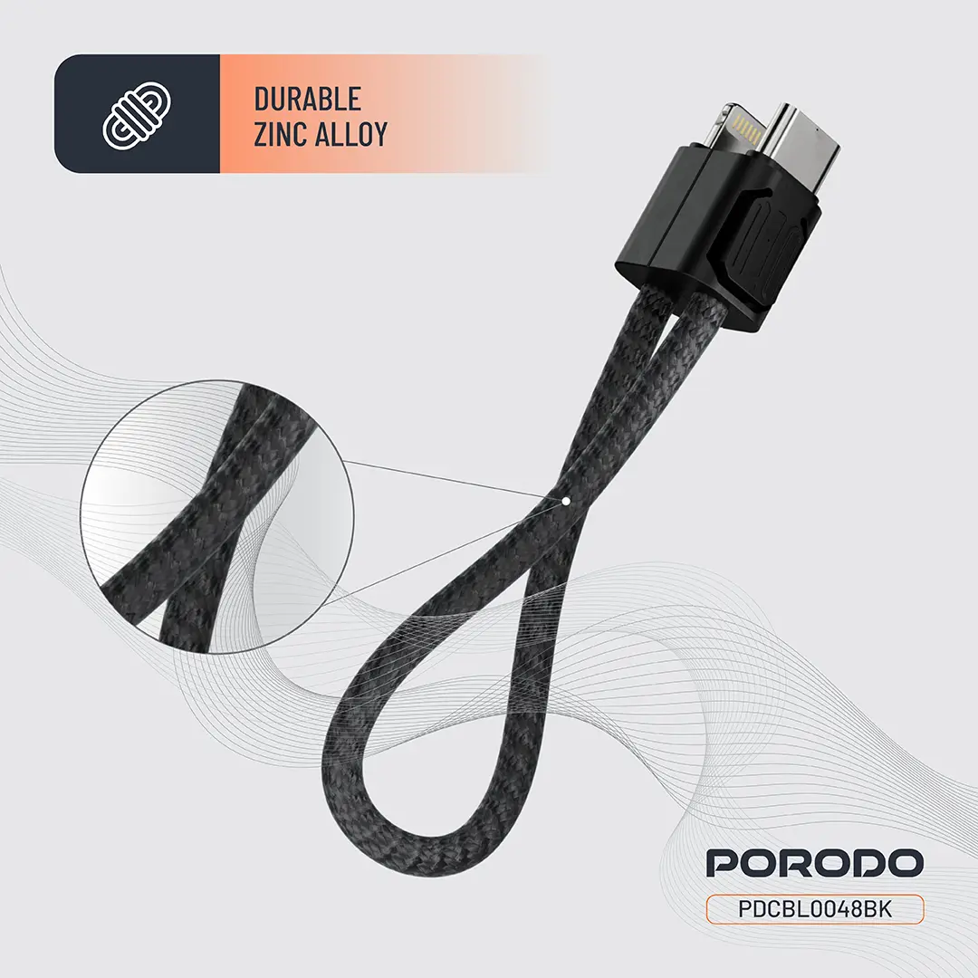Porodo Chargeloop Keychain Data Cable USB-C to Lightning 5 Porodo Chargeloop Keychain Data Cable USB-C to Lightning - Image 5