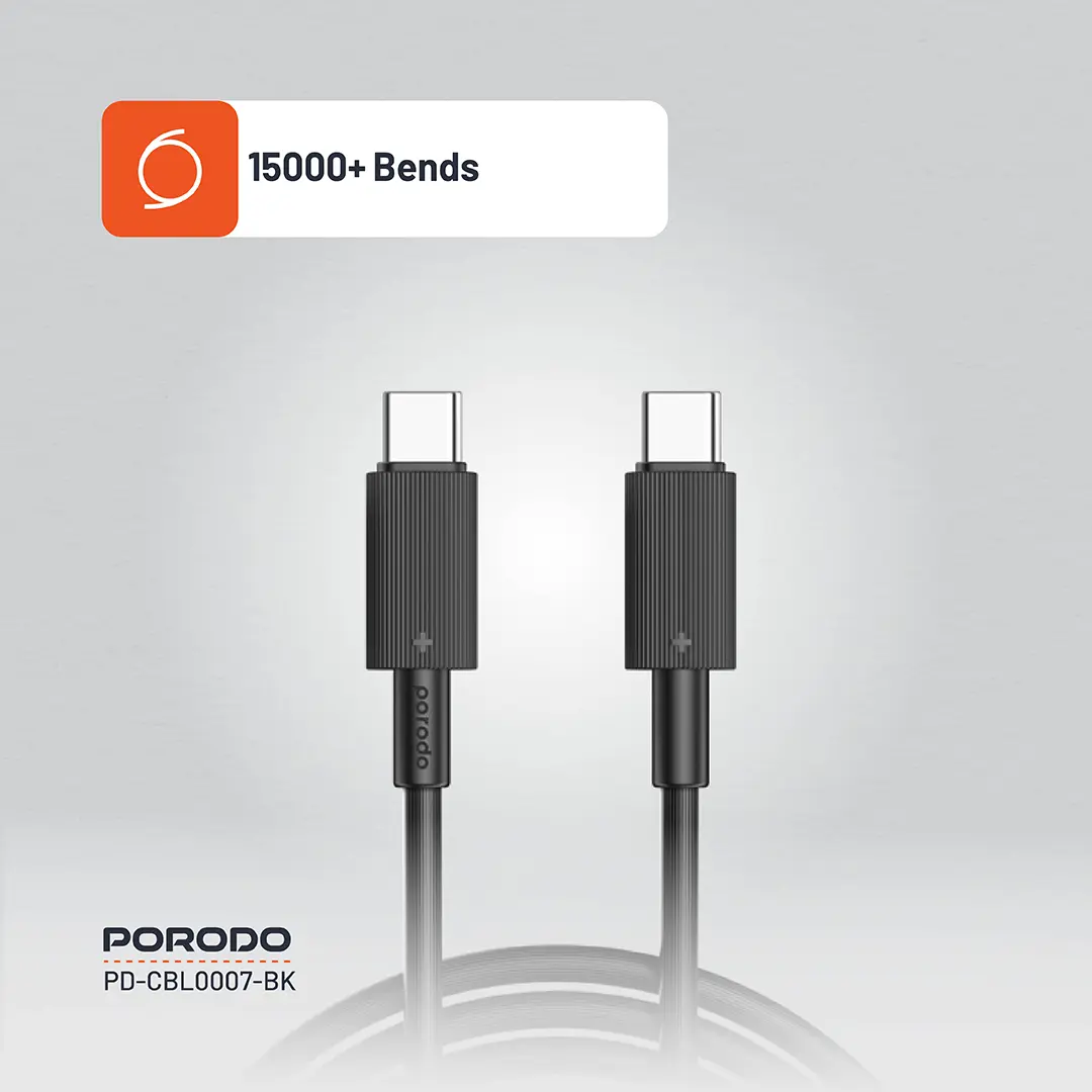 Porodo USB-C to USB-C Durable Charging Cable 4 Porodo USB-C to USB-C Durable Charging Cable - Image 4