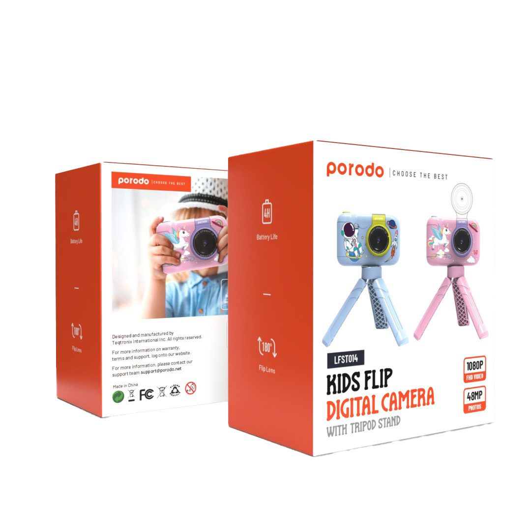 Porodo Lifestyle Kids Flip Digital Camera With Tripod Stand 5 Porodo Lifestyle Kids Flip Digital Camera With Tripod Stand - Image 5