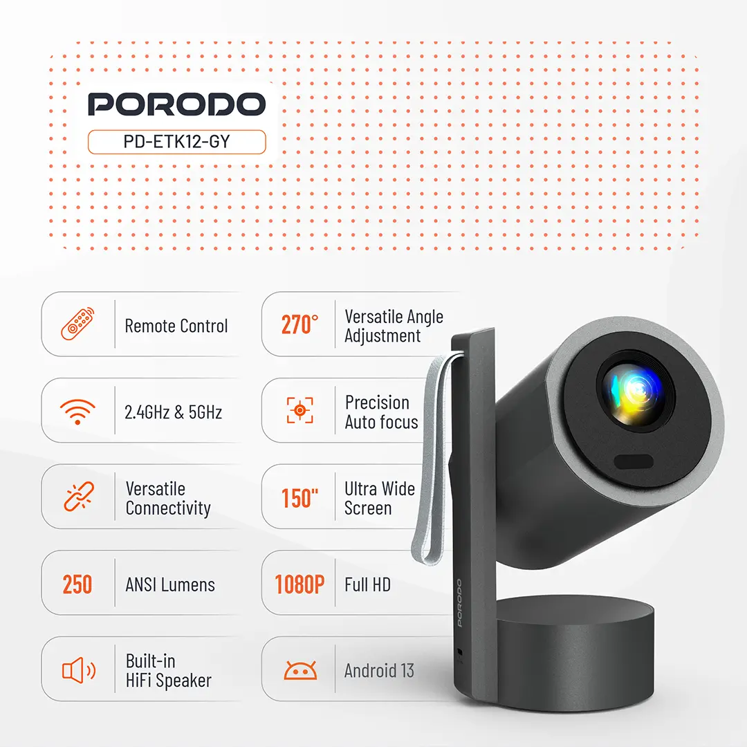 Porodo Full HD Smart Projector 3 Porodo Full HD Smart Projector - Image 3