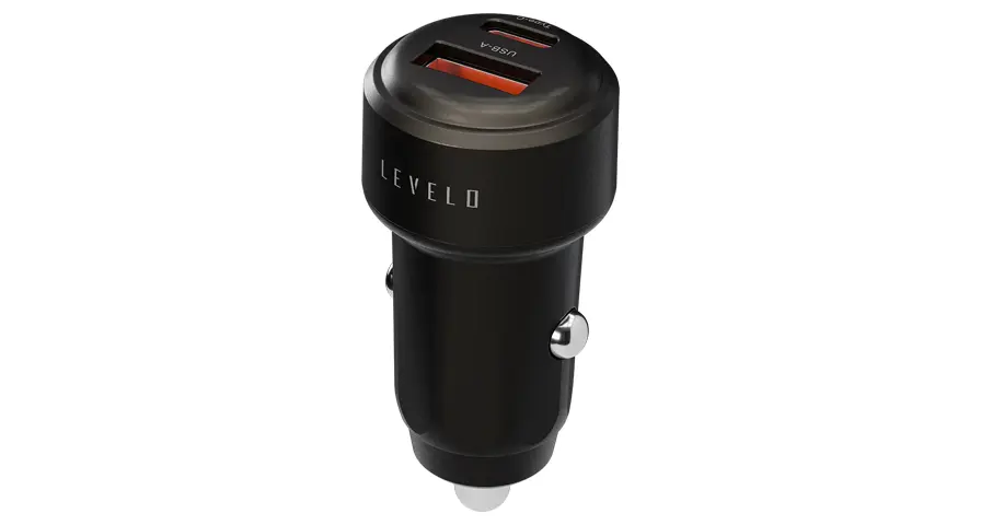 Levelo Nori Mini 60W Car Charger With C to C Cable - Gun Grey 1 Levelo Nori Mini 60W Car Charger With C to C Cable - Gun Grey