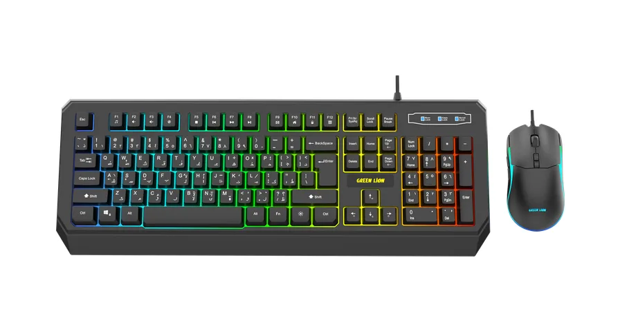 Green Lion GKM-65 Gaming Mouse & Keyboard Combo - Black 1 Green Lion GKM-65 Gaming Mouse & Keyboard Combo - Black
