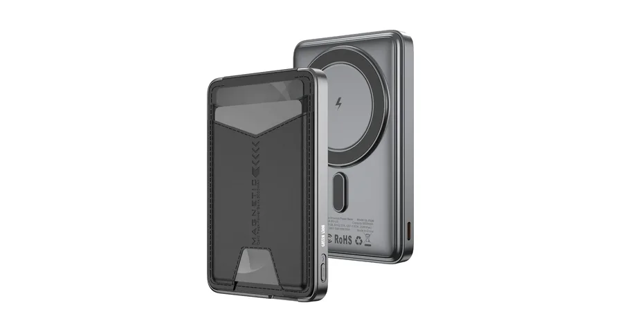 Green Lion Mag Mate 5000mAh Power Bank with Card Holder (Grey) 1 Green Lion Mag Mate 5000mAh Power Bank with Card Holder (Grey)