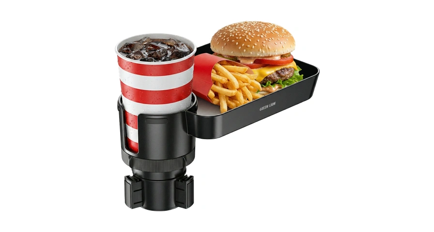 Green Lion Multi-Function Car Cup Holder Tray - Black 1 Green Lion Multi-Function Car Cup Holder Tray - Black