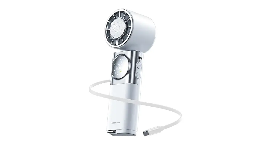 Green Lion Power Wind Handheld Fan with Power Bank- White 1 Green Lion Power Wind Handheld Fan with Power Bank- White