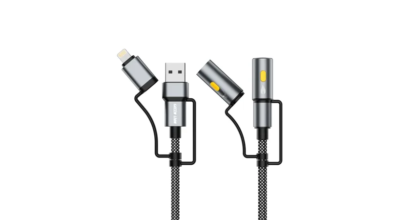 Green Lion 6 in 1 Cable Charging, Led Light, Ignition - Gray 1 Green Lion 6 in 1 Cable Charging, Led Light, Ignition - Gray