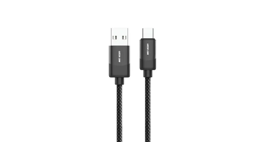 Green Lion USB-A to USB-C Braided Cable 15W - Black 1 Green Lion USB-A to USB-C Braided Cable 15W - Black