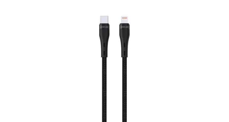 Green Lion USB-C to Lightning Braided Cable 20w - Black 1 Green Lion USB-C to Lightning Braided Cable 20w - Black