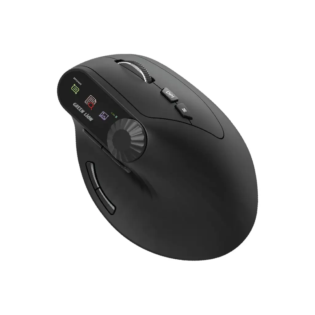 Green Lion Smart OLED Vertical Mouse - Black 1 Green Lion Smart OLED Vertical Mouse - Black