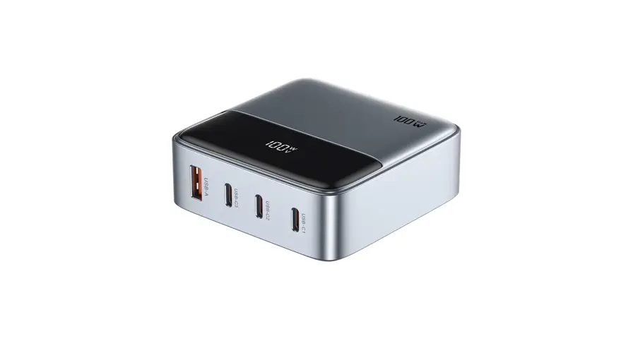 Green Lion 100W GaN Premium UK Plug Adapter - Gray 1 Green Lion 100W GaN Premium UK Plug Adapter - Gray