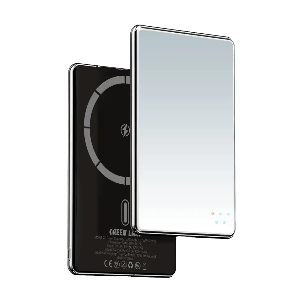 Green Lion Mirror Design 5000mAh Power Bank - Black 1 Green Lion Mirror Design 5000mAh Power Bank - Black