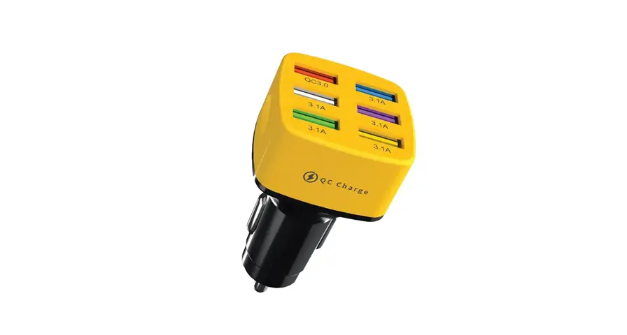 Green Lion GCC-05 Multiport Car Charger - Yellow 1 Green Lion GCC-05 Multiport Car Charger - Yellow